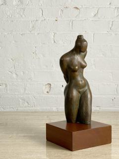 1970s Bronze Figural Nude Sculpture on Wood Base - 2682478