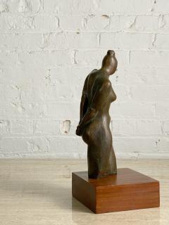 1970s Bronze Figural Nude Sculpture on Wood Base - 2682479