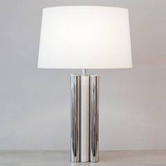 1970s Brushed and Polished Aluminum Table Lamp - 972199