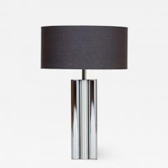 1970s Brushed and Polished Aluminum Table Lamp - 972815