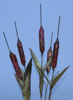 1970s Cattails Brutalist Table Sculpture - 2832662