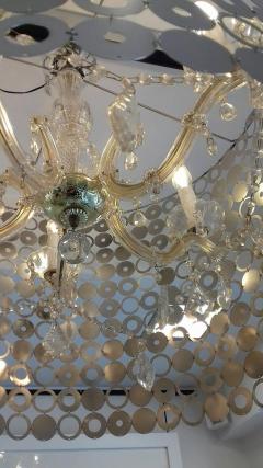 1970s Chandelier with Murano Glass Heart and Psychedelic Aluminium Surround - 1168417