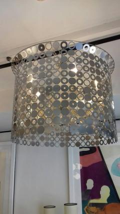 1970s Chandelier with Murano Glass Heart and Psychedelic Aluminium Surround - 1168422