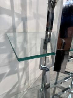 1970s Chrome Glass Geometric tag re Bookshelf - 4312168