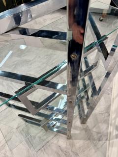 1970s Chrome Glass Geometric tag re Bookshelf - 4312175