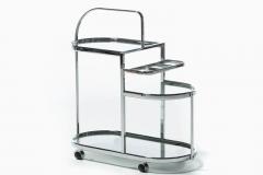 1970s Chrome Modernist Three Tier Bar Cart - 2820518