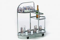 1970s Chrome Modernist Three Tier Bar Cart - 2820553