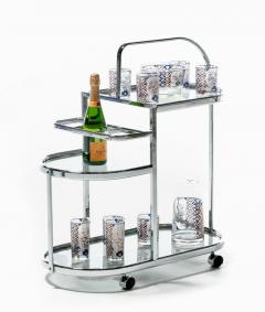 1970s Chrome Modernist Three Tier Bar Cart - 2820554