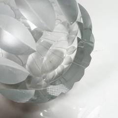 1970s Crystal Flower Vase Scandinavian Modern Art Glass Scallop - 2992233