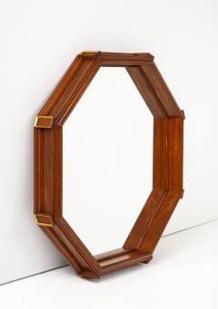 1970s Custom Made Octagonal Oak Mirror - 3565407