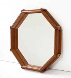 1970s Custom Made Octagonal Oak Mirror - 3565408