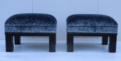 1970s Custom Made Velvet Ottomans On Casters - 2688525