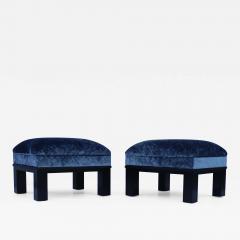 1970s Custom Made Velvet Ottomans On Casters - 2689375