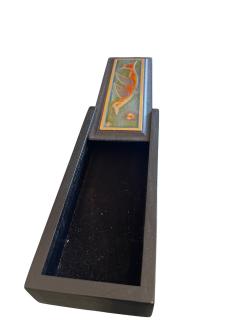 1970s Decorative etched brass table box by Jean Pierre Chevalier - 4619111