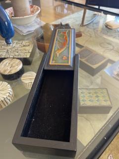 1970s Decorative etched brass table box by Jean Pierre Chevalier - 4619116
