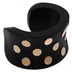 1970s Ebony and 14k Gold Cuff Bracelett - 4388853