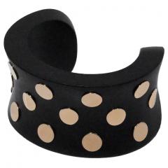 1970s Ebony and 14k Gold Cuff Bracelett - 4393140
