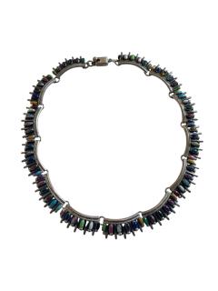 1970s Enamel and silver necklace - 4721144