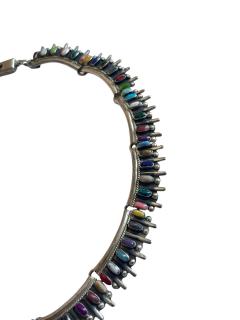 1970s Enamel and silver necklace - 4721145