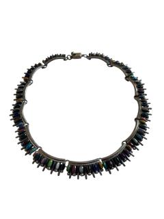 1970s Enamel and silver necklace - 4727820