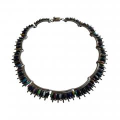 1970s Enamel and silver necklace - 4727831