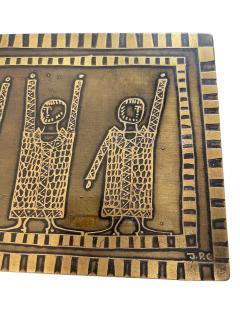 1970s Etched brass d corative box by Jean Pierre Chevalier - 4289207