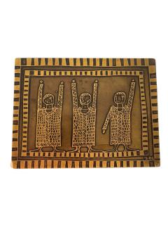 1970s Etched brass d corative box by Jean Pierre Chevalier - 4289209