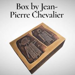 1970s Etched brass hand made decorative box by Jean Pierre Chevalier - 4619204
