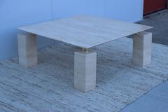 1970s Floating Top Italian Travertine Coffee Table - 2869027