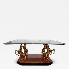 1970s French Brass Stallion Cocktail or Coffee Table - 373664