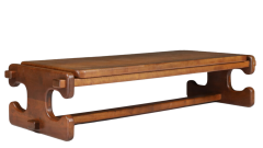 1970s French brutalist 63 walnut coffee table - 2862612