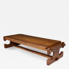 1970s French brutalist 63 walnut coffee table - 2863705