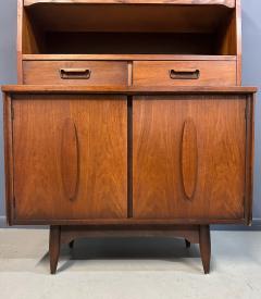 1970s Garrison Mid Century Walnut 2 Door China Cabinet - 4215404