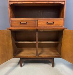1970s Garrison Mid Century Walnut 2 Door China Cabinet - 4215413
