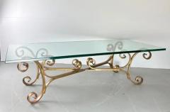1970s Gilt Iron Scroll Hollywood Regency Cocktail Table with Curvaceous Legs - 3442433