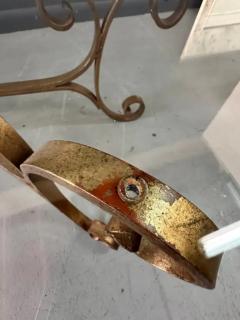1970s Gilt Iron Scroll Hollywood Regency Cocktail Table with Curvaceous Legs - 3442438