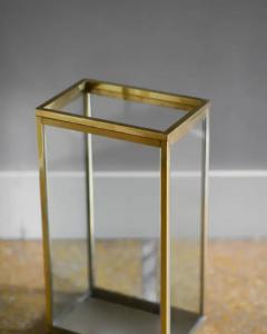 1970s Glass and Brass Umbrella Stand - 3357580