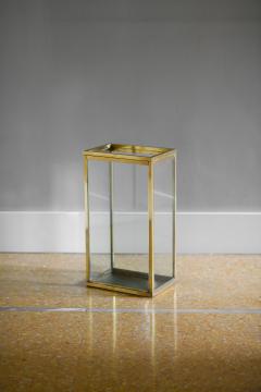 1970s Glass and Brass Umbrella Stand - 3385716