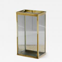 1970s Glass and Brass Umbrella Stand - 3388363