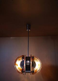 1970s Glass and Chrome Murano Chandelier - 355239