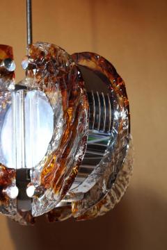 1970s Glass and Chrome Murano Chandelier - 355242