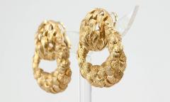 1970s Gold Door Knocker Earrings - 198886