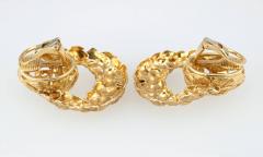 1970s Gold Door Knocker Earrings - 198888