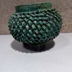 1970s Green Art Pottery Bowl Pi a Ceramics Michoac n Mexico - 3596338