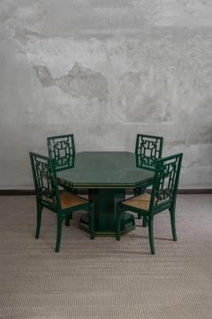 1970s Green Lacquered Wood Dining Set - 4364983