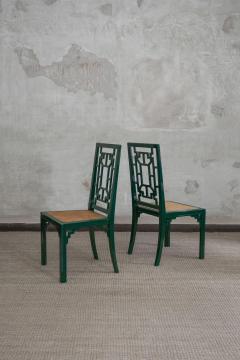 1970s Green Lacquered Wood Dining Set - 4365029