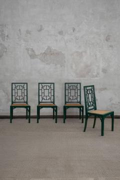 1970s Green Lacquered Wood Dining Set - 4365033