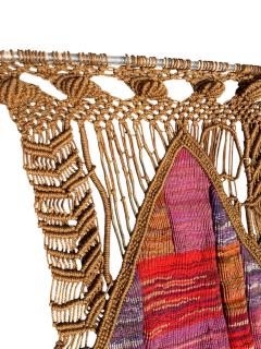 1970s Hand made one of a kind wool and rope tapestry - 4591994