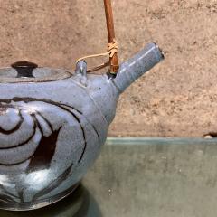 1970s Handcrafted Small Blue Tea Pot Studio Pottery Art - 3461130
