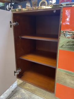 1970s Italian Art Deco Orange Cabinet Credenza - 2616403